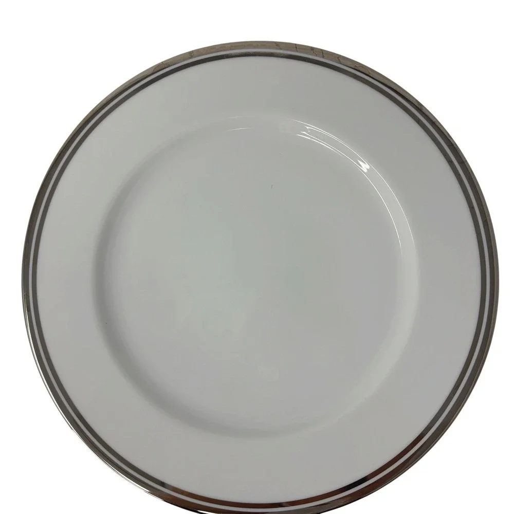 Royal Doulton Pure Platinum Dinner Salad Plates Set of 8 Fine Porcelain 2006